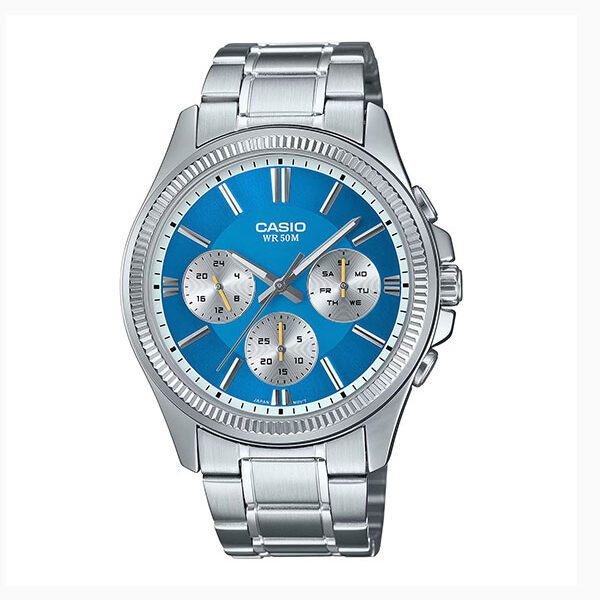 Casio Enticer Men's Black Dial Stainless Steel Analog Watch - MTP-1375D-2A1