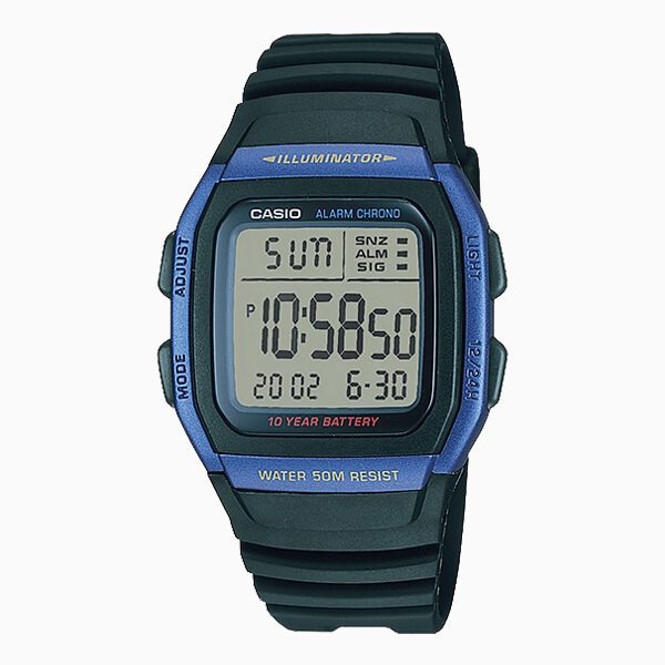 Casio Men's W96H-2AV Black Resin Quartz Watch with Digital Dial