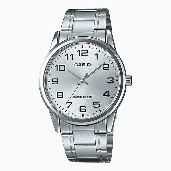Casio #MTP-V001D-7B Men's Standard Stainless Steel Easy Reader Silver Dial Watch