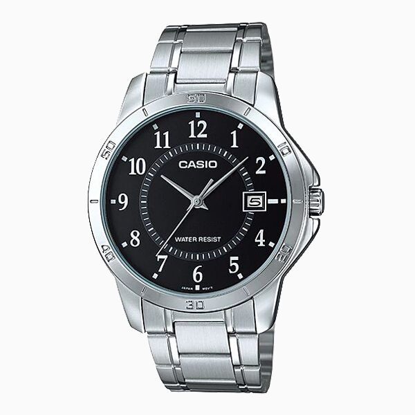 Casio MTP-V004D-1B Sleek Black Dial Stainless Steel Watch