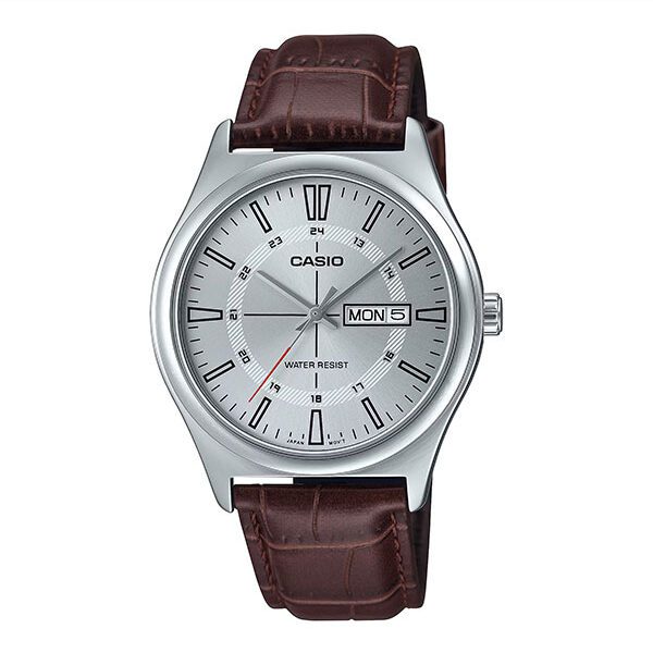 Casio MTP-V006l-7c Men's Stainless Steel Easy Reader White Dial Day Date Analog Dress Watch