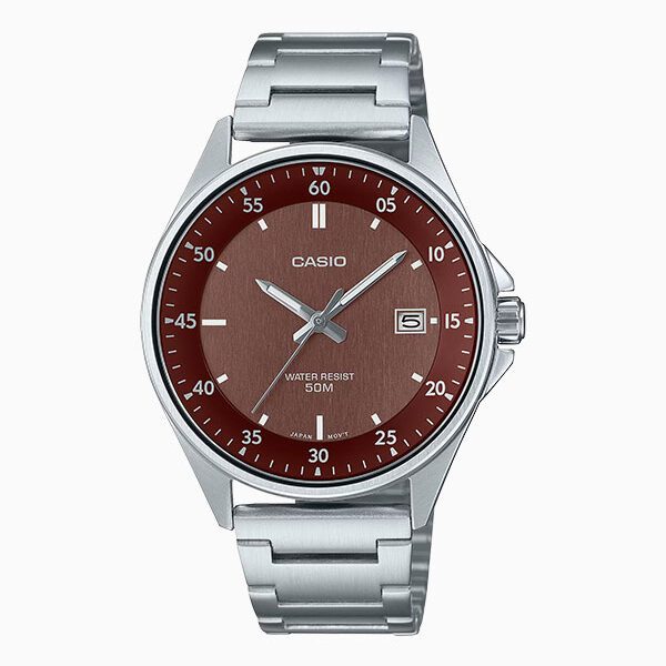 Go sporty and stylish with an analog timepiece designed around the classic look of hour, minute and second hands. Water resistance up to 50 meters frees you from worry, even on...