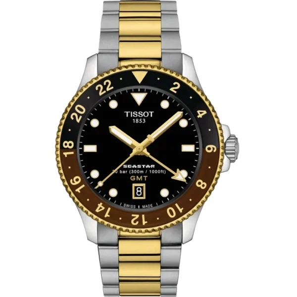 Tissot T120.852.22.051.00 Seastar 1000 GMT Metal Band Men Watch